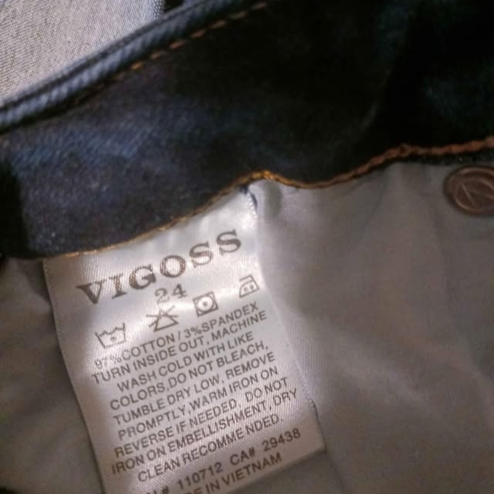 Vigoss Dark Blue Denim Jeans with Brown Stitching